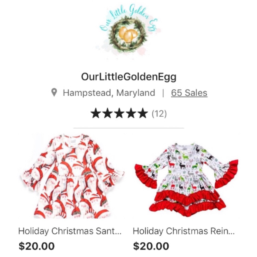 Reindeer Holiday Dress With Ruffles - Picture 6 of 6